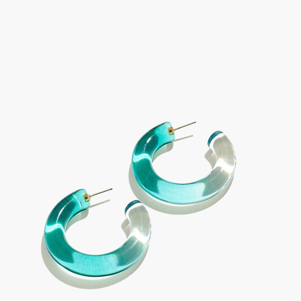 New Madewell Ombré Resin Hoop Earrings - Picture 8 of 8